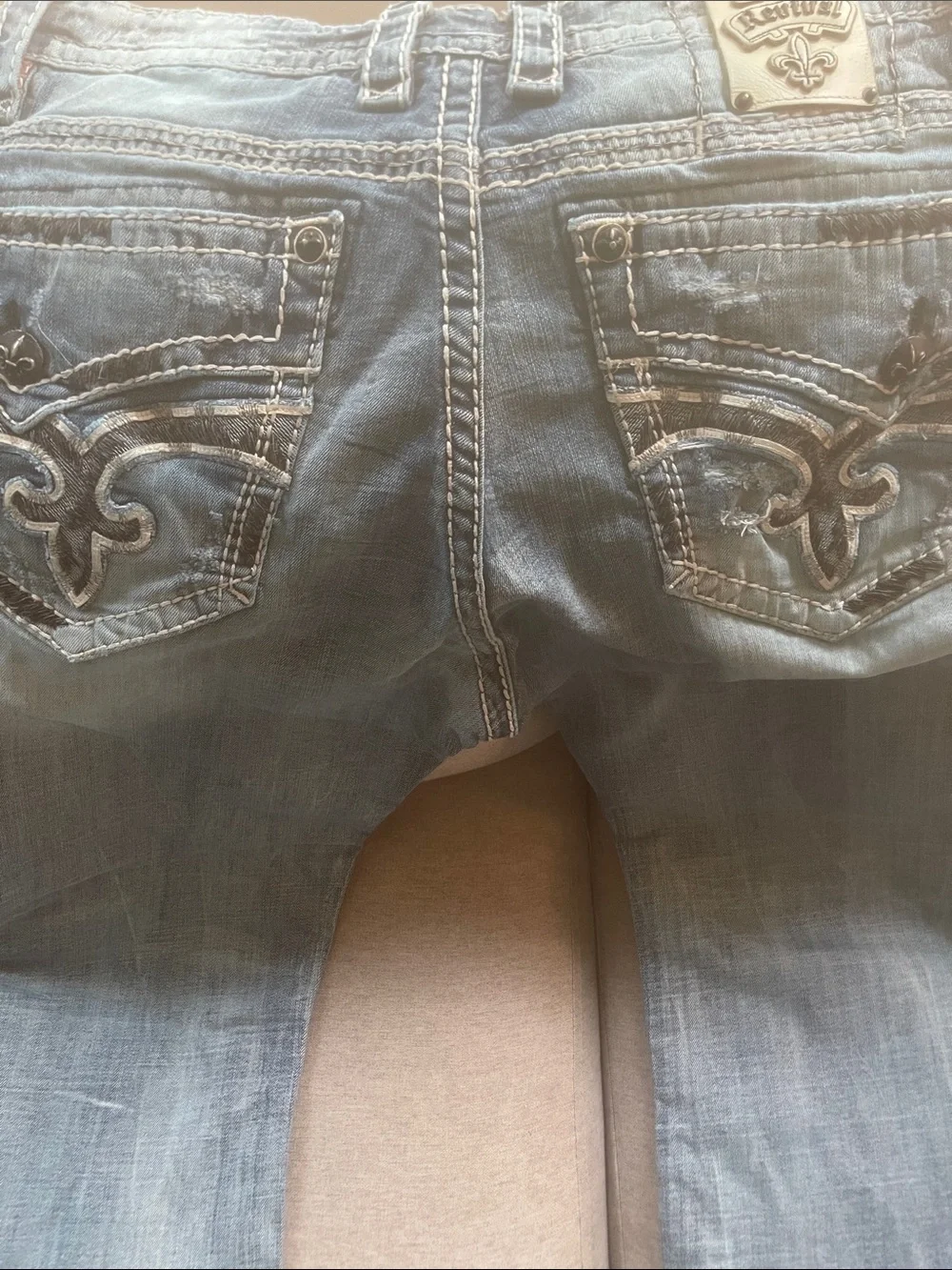 Rock Revival Men's Bootcut Jeans in Faded Blue